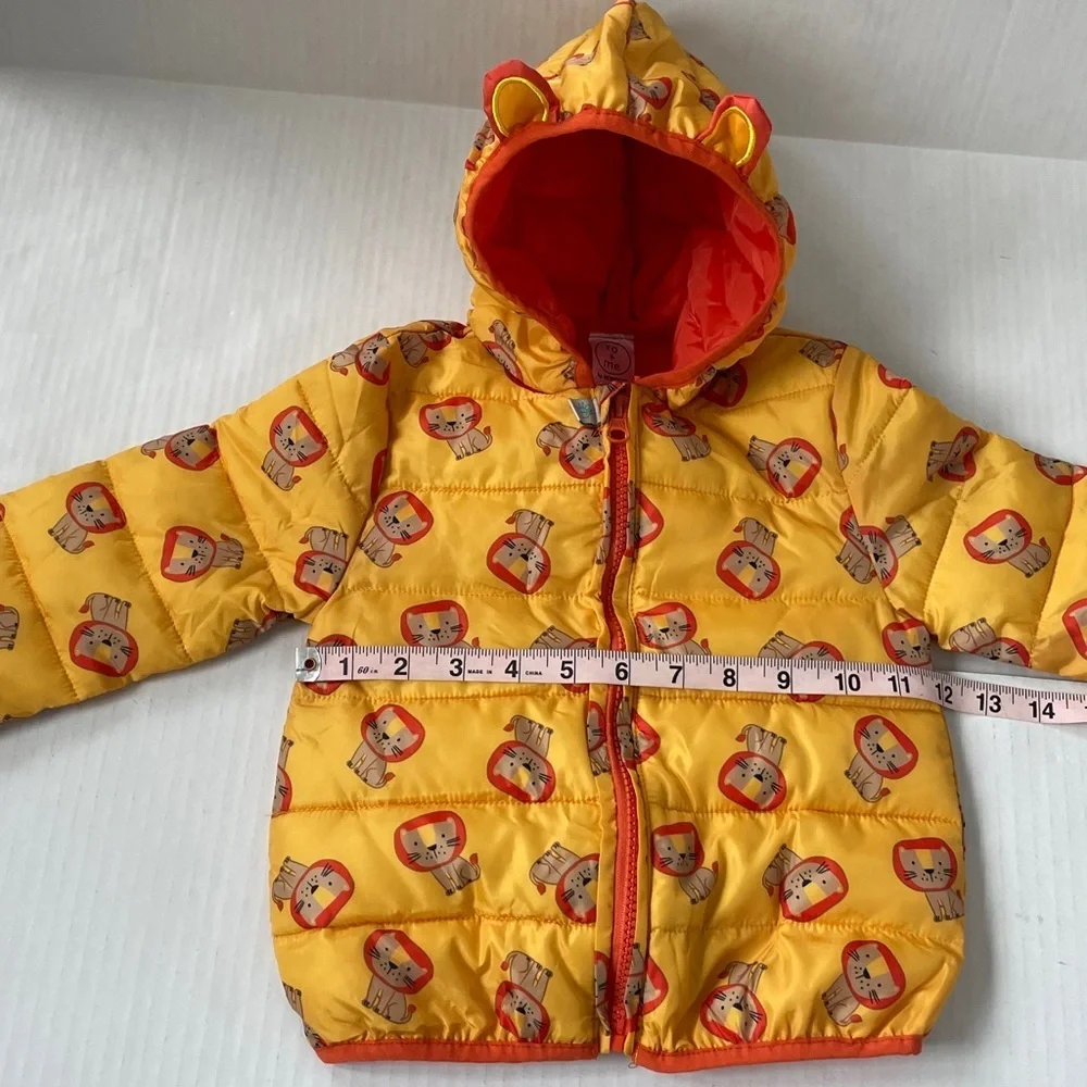 Robeez Ro + Me Yellow Orange Coat Jacket Lion Print Size 24 Months